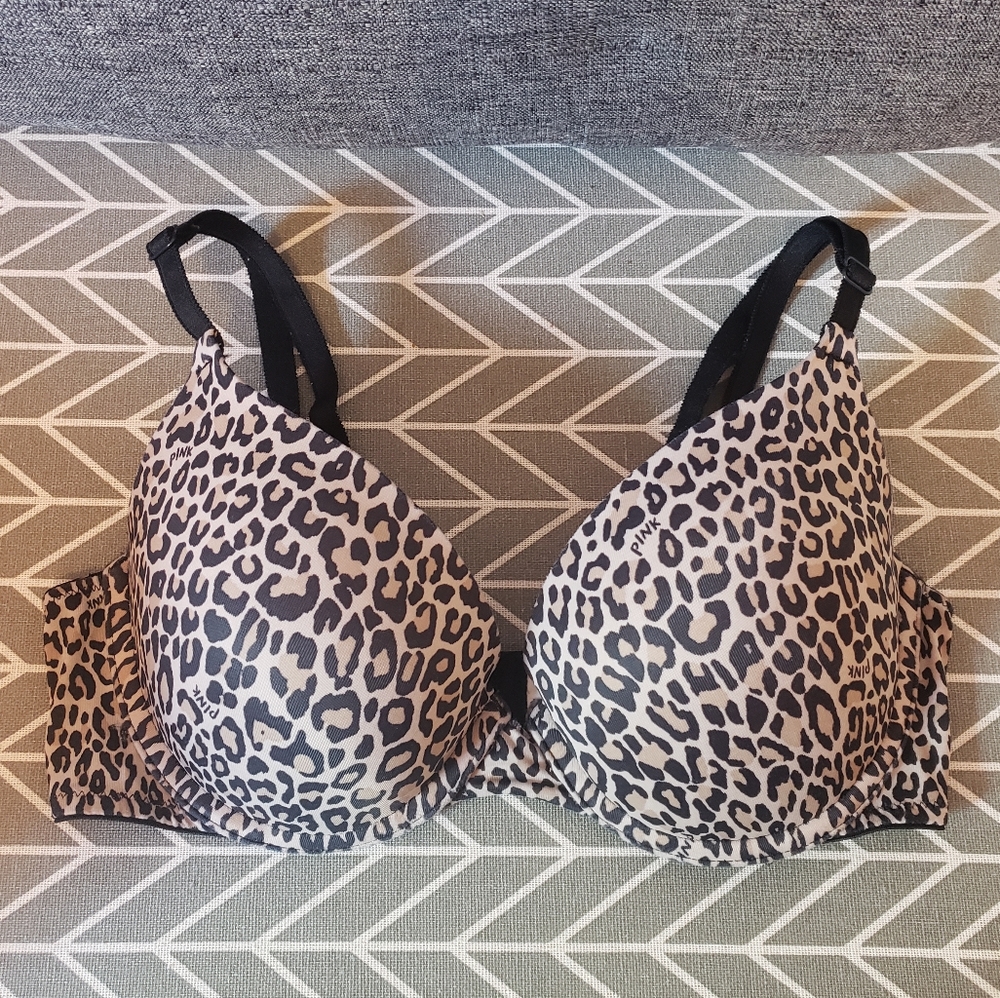 Victoria's Secret PINK Cheetah Print Push-up Bra Size 34C